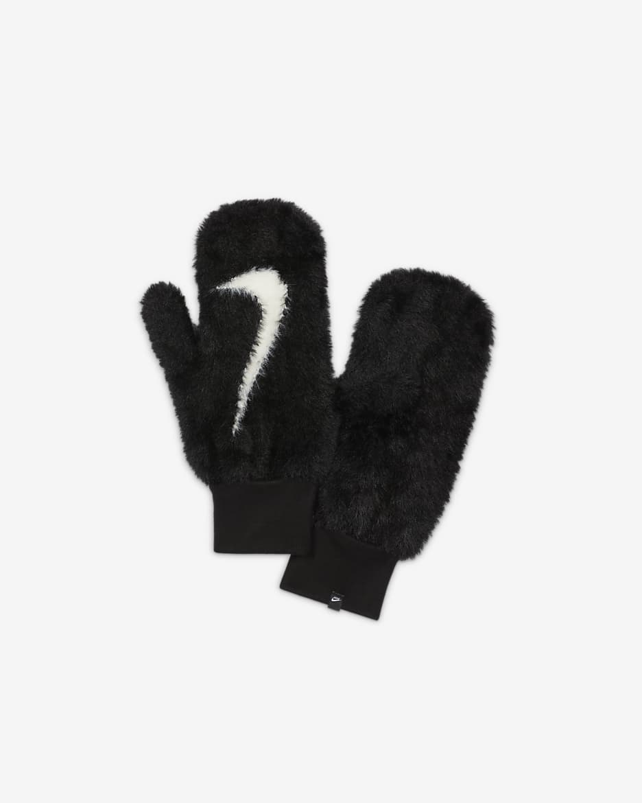 Nike Plush Knit Mittens - Black