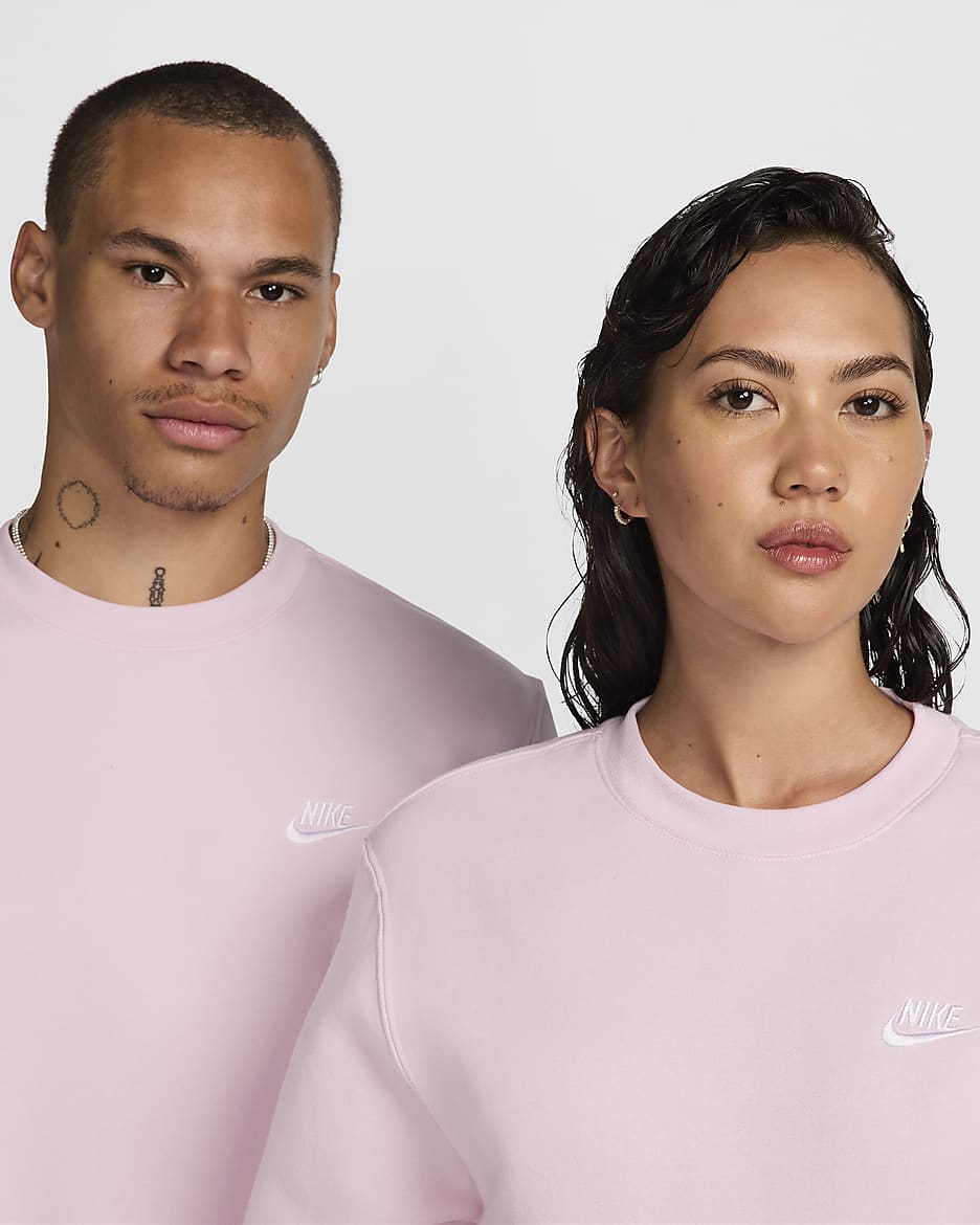 Nike Sportswear Club Fleece Men's Crew - Pink Foam/White