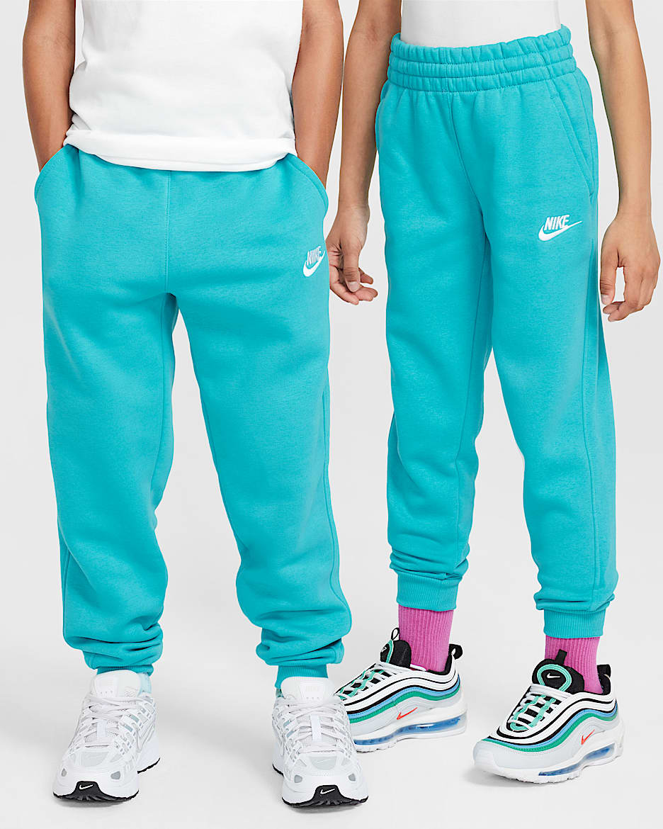 Joggers Nike Sportswear Club Fleece para niños talla grande - Cactus empolvado/Blanco