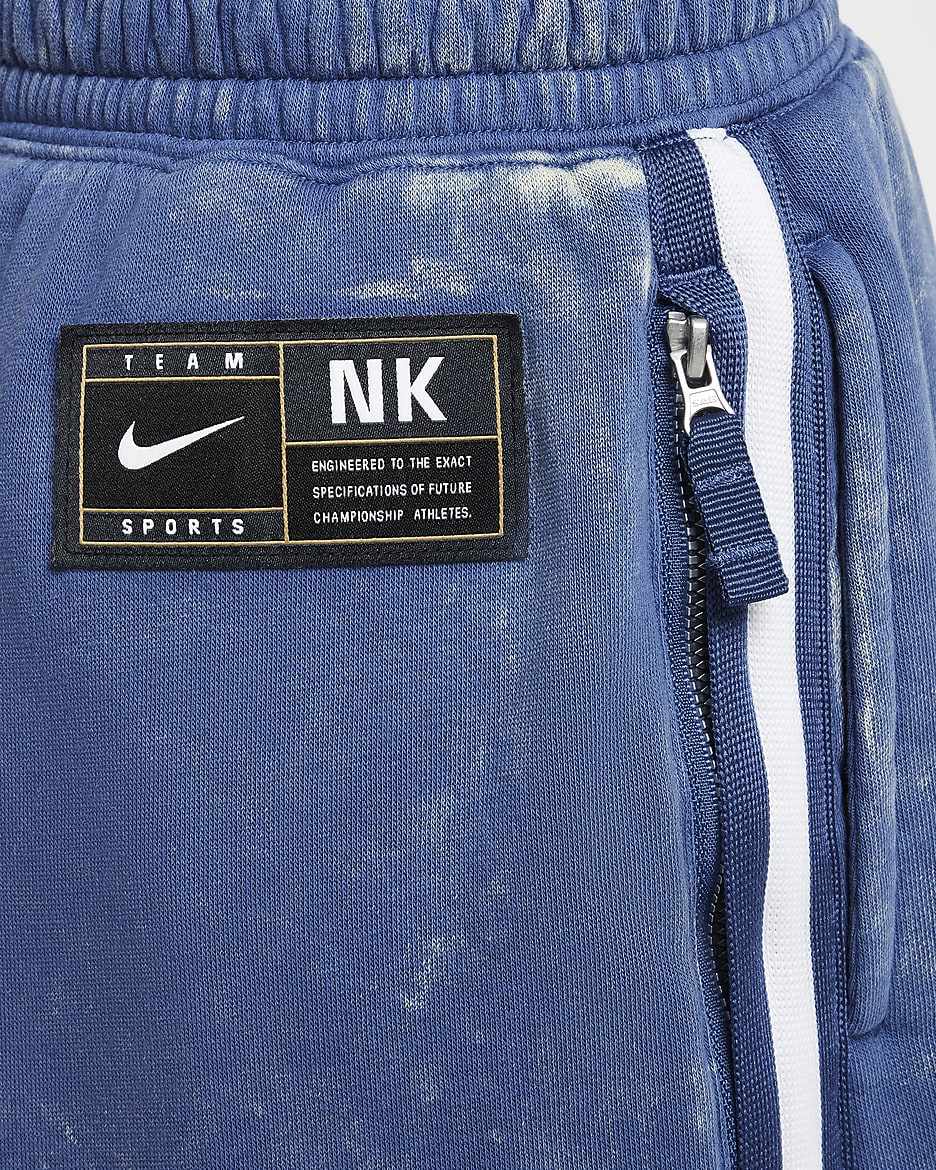 Nike DNA Culture Of Basketball Big Kids' Fleece Basketball Shorts - Mystic Navy/Denim Turquoise/Mystic Navy