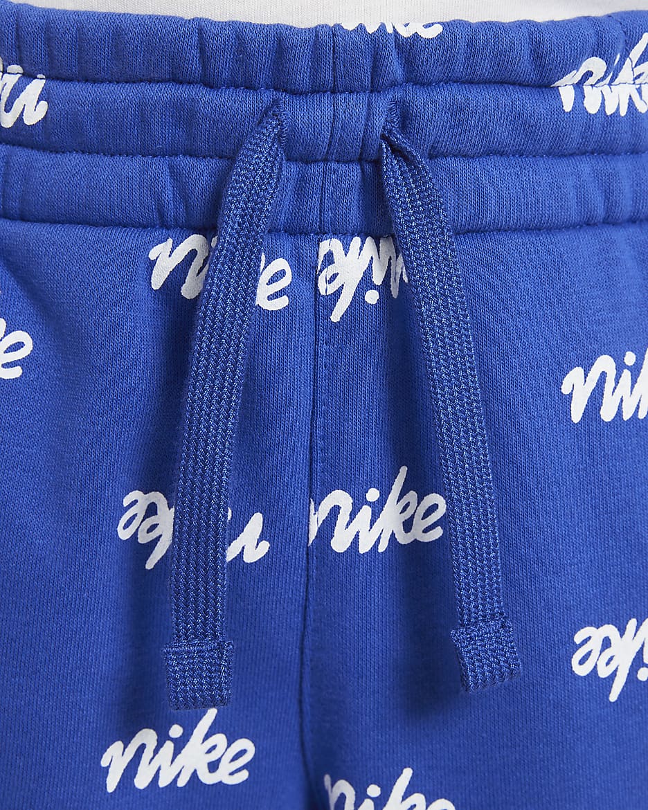 Nike Sportswear Big Kids' (Boys') Fleece Printed Shorts - Game Royal/White