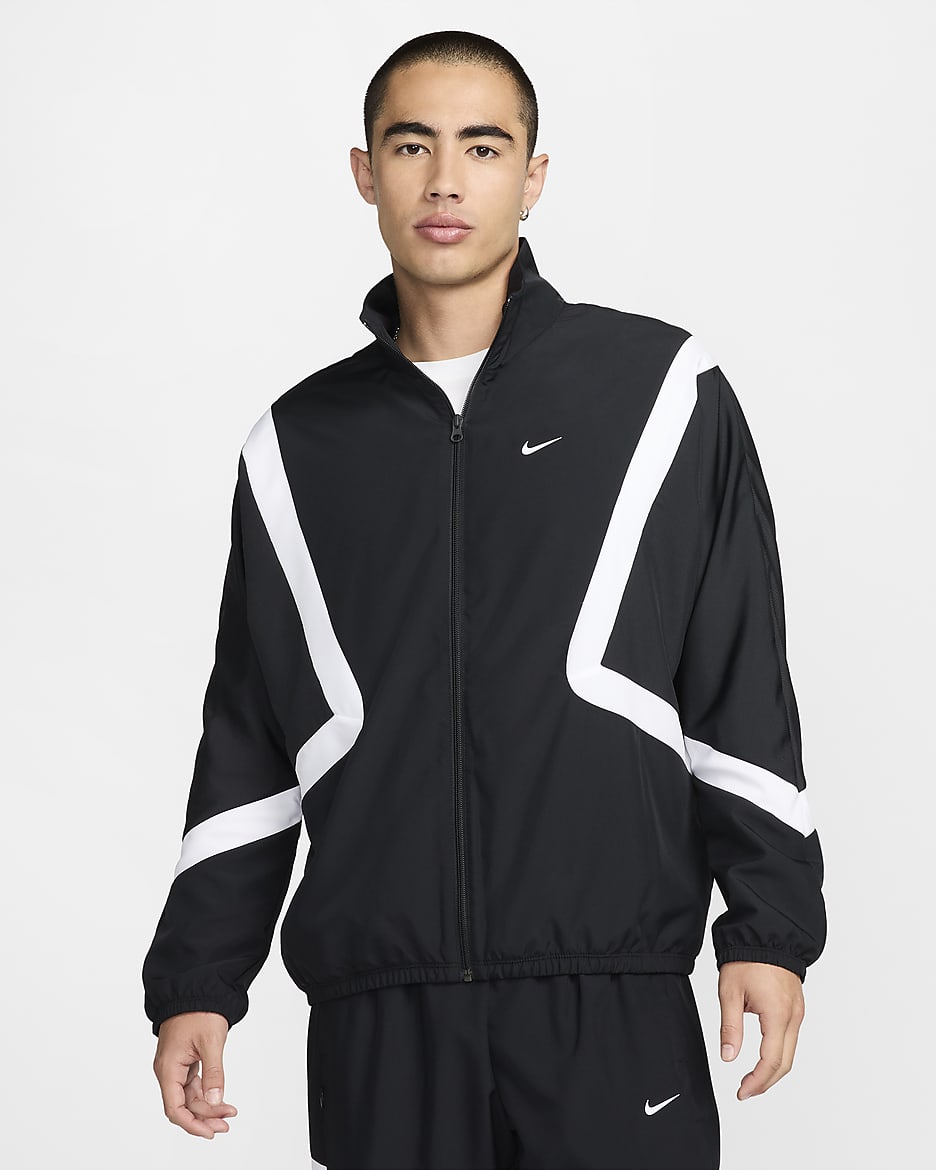 Nike Icon Men's Woven Basketball Jacket - Black/Black/White/White