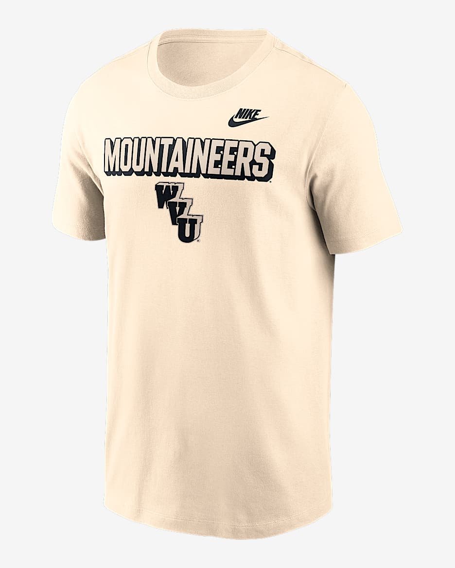West Virginia Team Bold Men's Nike College T-Shirt - Natural