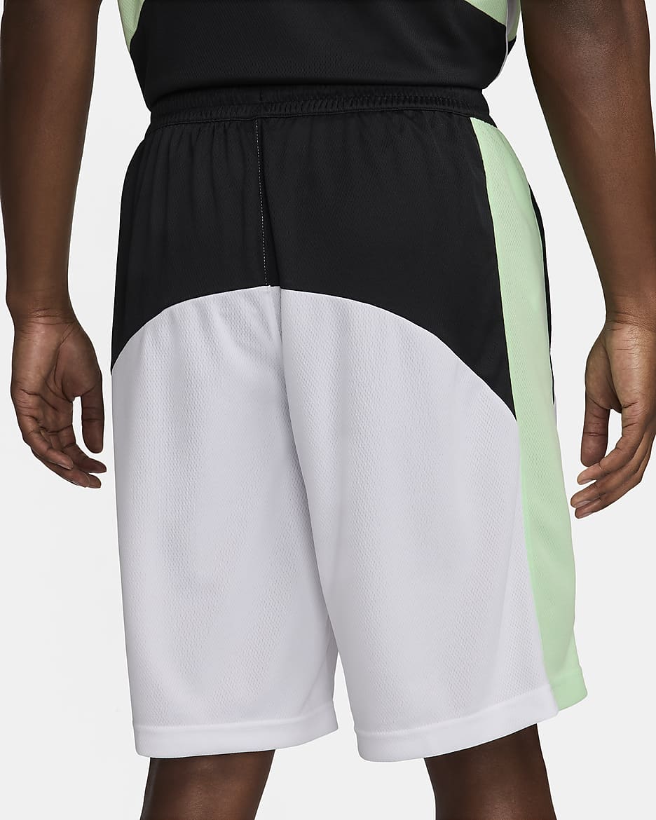 Shorts de básquetbol Dri-FIT de 28 cm para hombre Nike Starting 5 - Negro/Blanco/Verde vapor/Negro