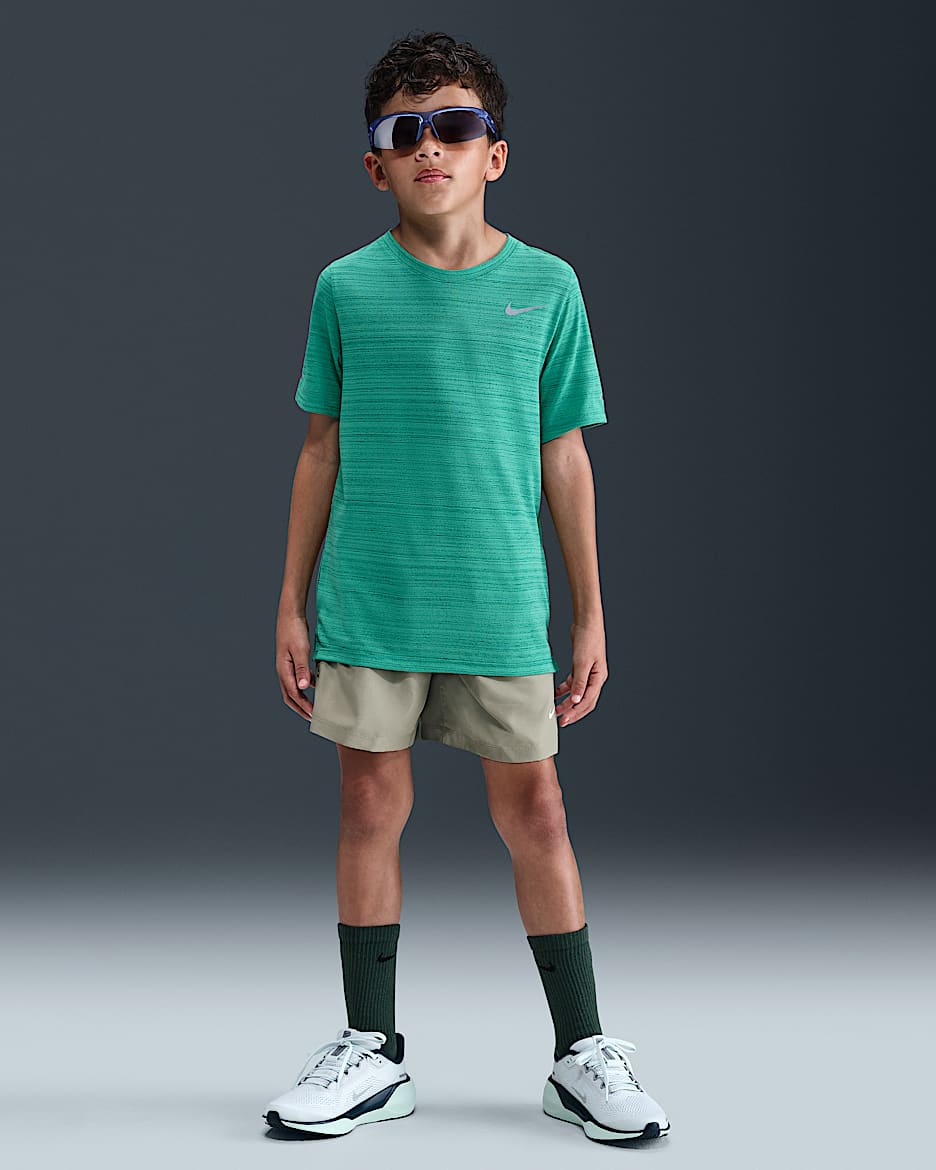 Nike Multi Older Kids' Dri-FIT Training Shorts - Light Army/White