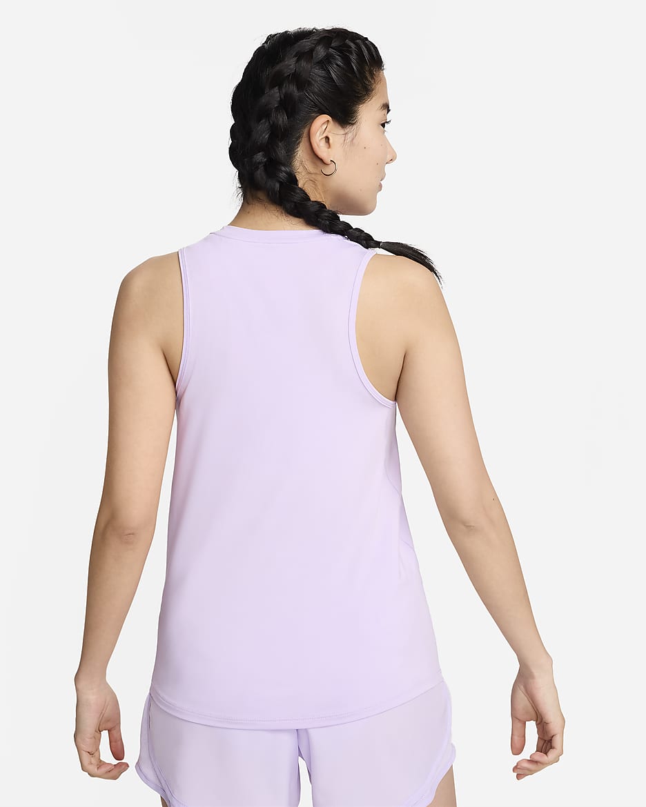 Nike One Women's Graphic Running Tank Top - Lilac Bloom/White