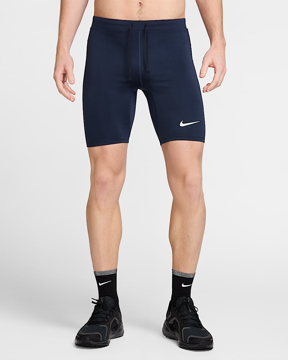 Nike Fast Men's Dri-FIT Brief-Lined Running 1/2-Length Tights - Obsidian
