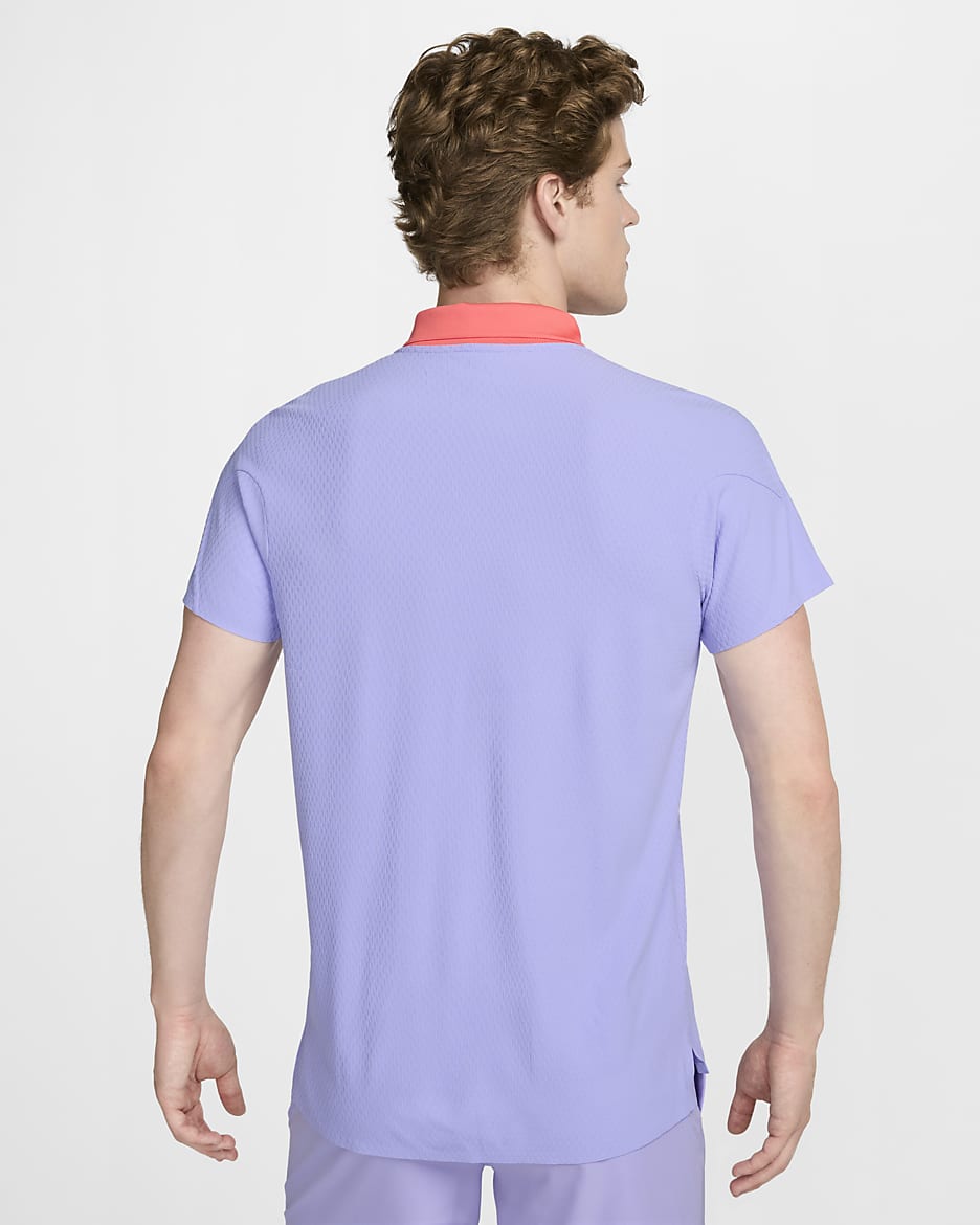 NikeCourt Slam Ultimate Polo de tenis Dri-FIT ADV - Hombre - Purple Pulse/Purple Pulse/Light Wild Mango/Negro