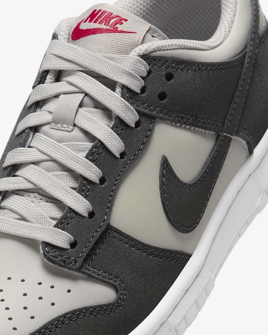 Nike Dunk Low Older Kids' Shoes - Light Iron Ore/White/Gym Red/Anthracite