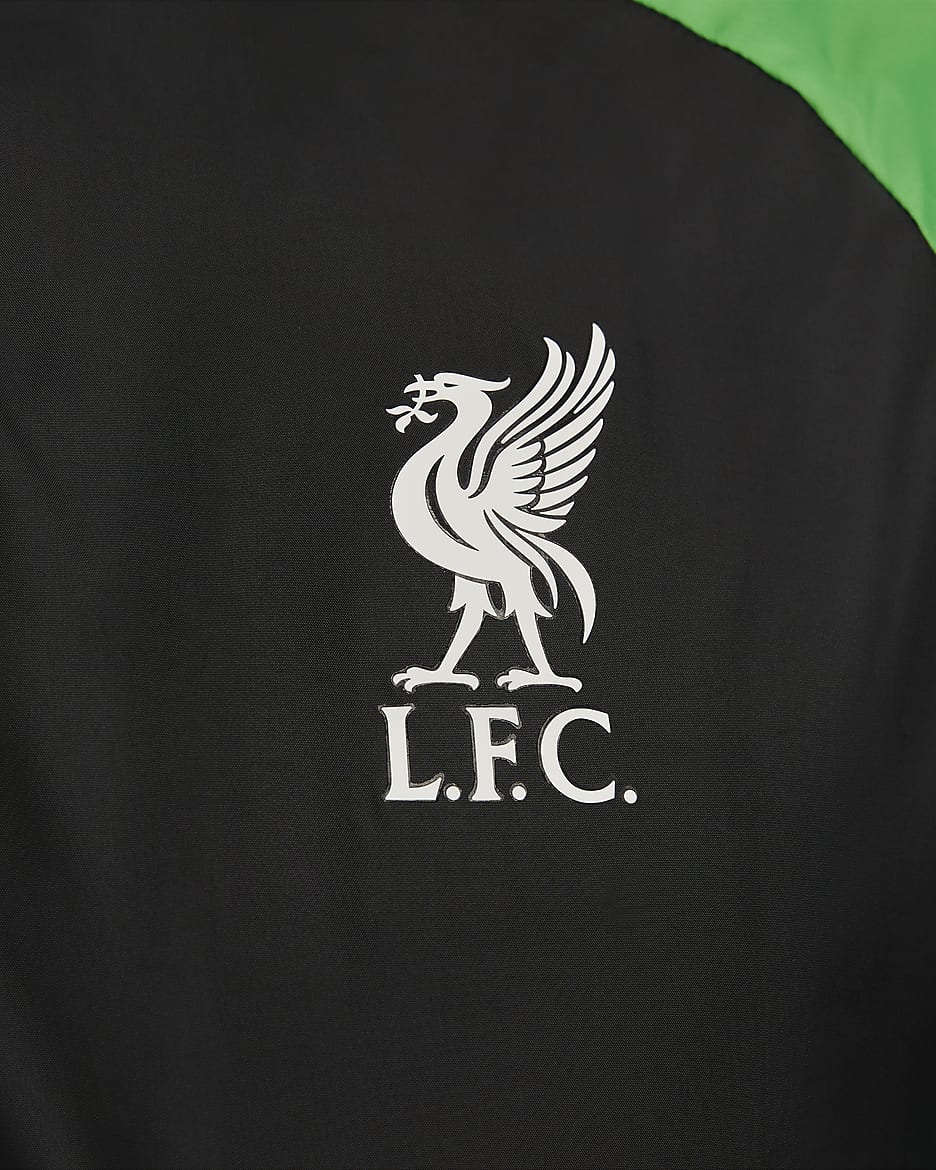 Liverpool FC Repel Academy AWF Men's Nike Soccer Jacket - Black/Green Spark/White/White