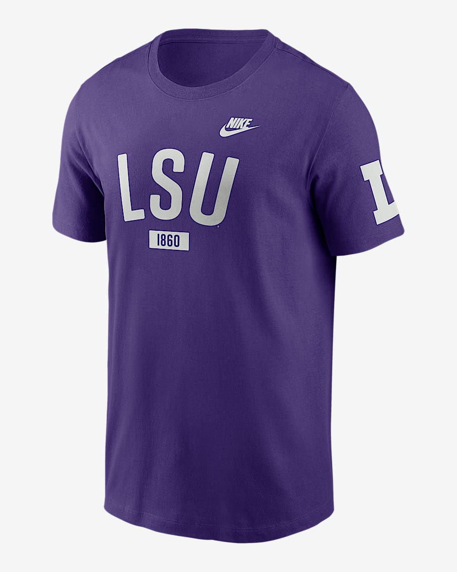 Playera universitaria Nike para hombre LSU Legacy Arch 2-Hit - Morado