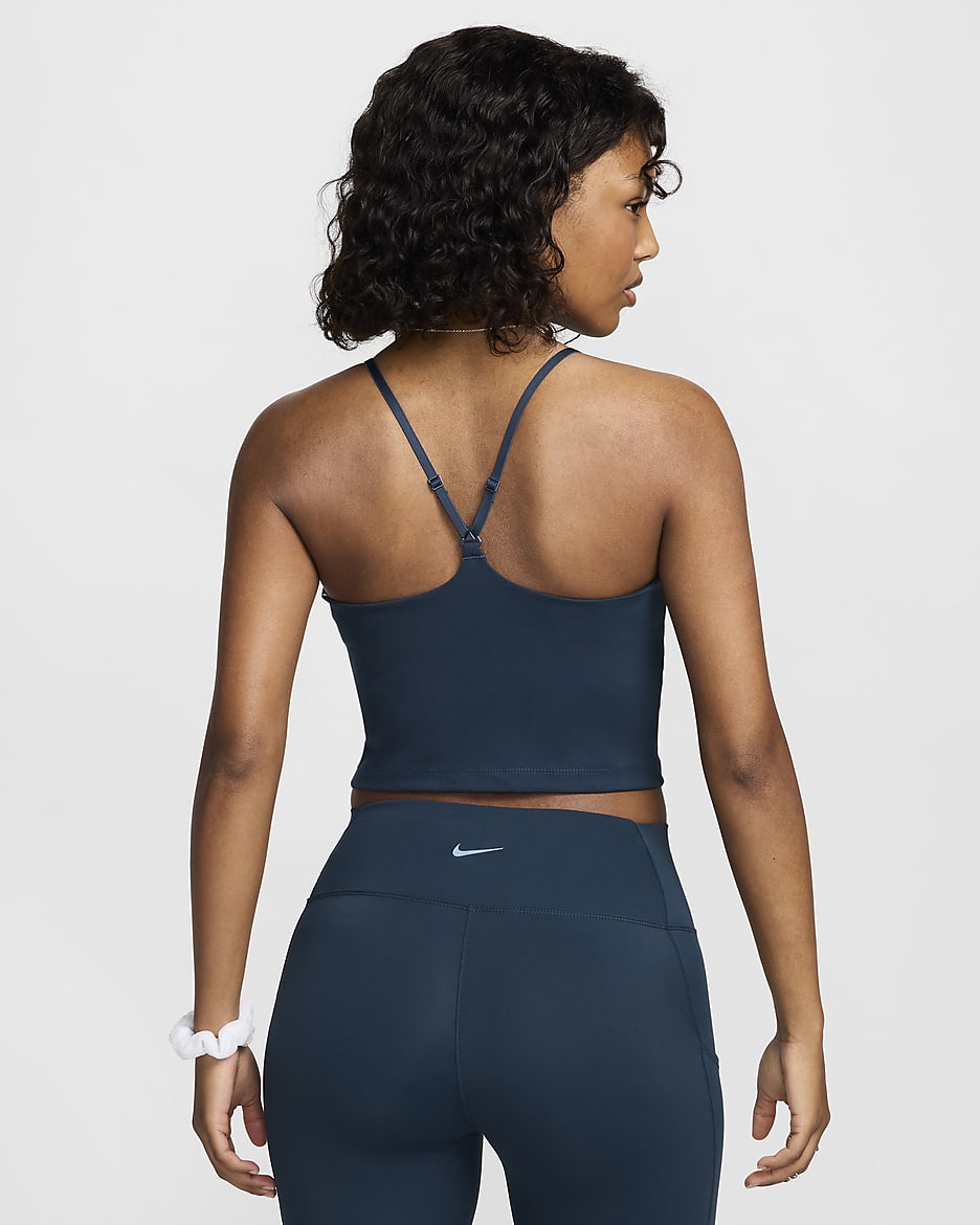 Nike Indy Women's Light-Support Padded Sports Bra Tank - Armory Navy/White