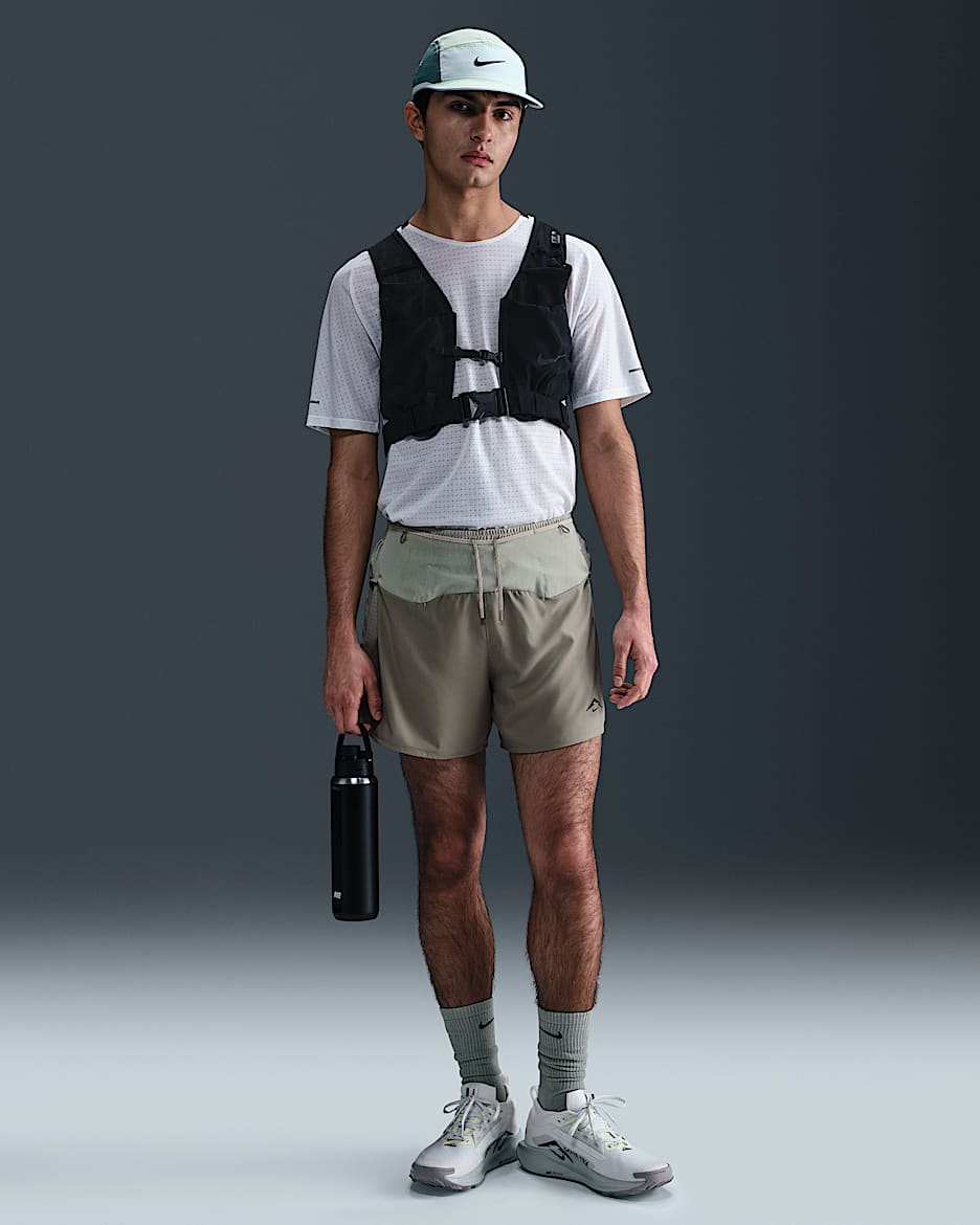 Nike Trail Second Sunrise Dri-FIT ADV-Laufshorts mit Innenslip (Herren, ca. 12,5 cm) - Light Army/Jade Horizon/Desert Khaki/Schwarz