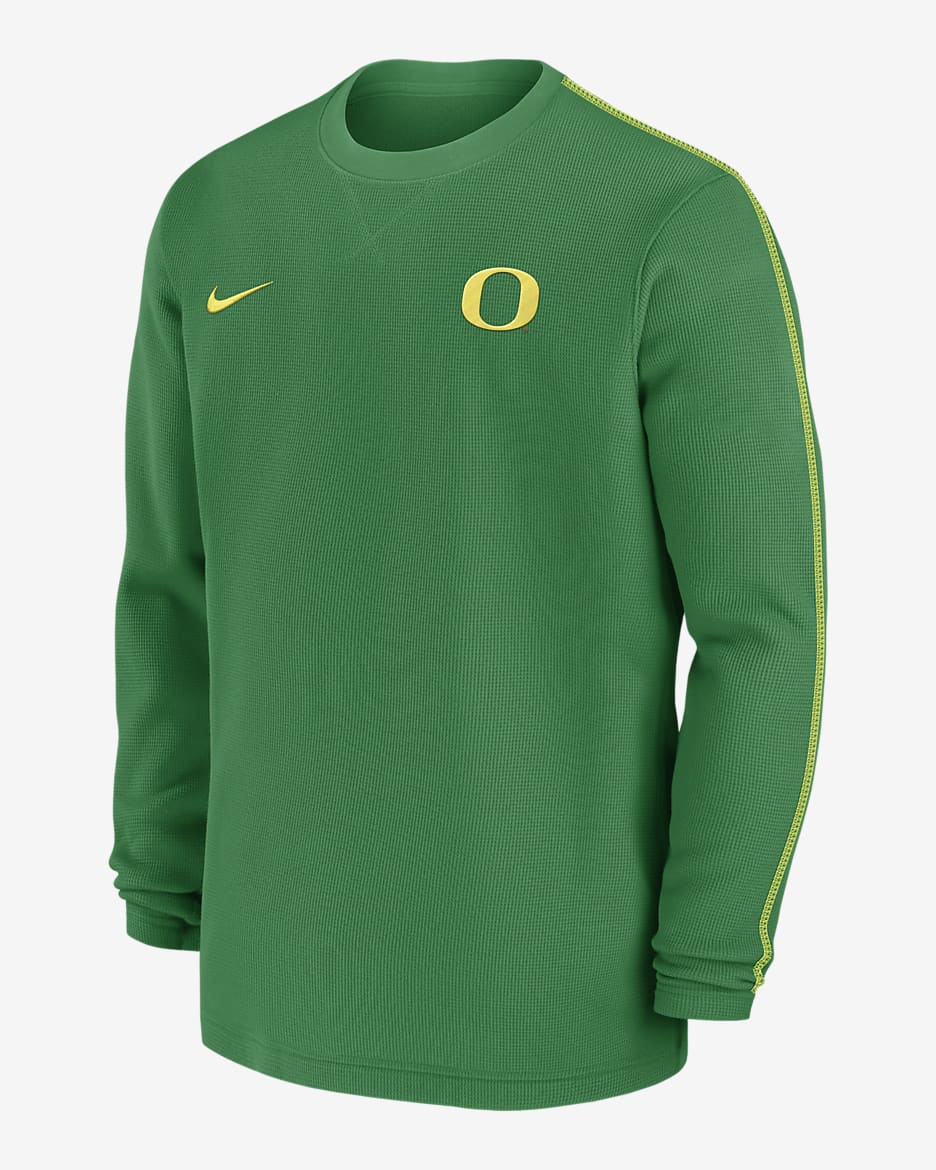 Oregon Ducks Sideline Coach Men's Nike College Long-Sleeve Top - Apple Green