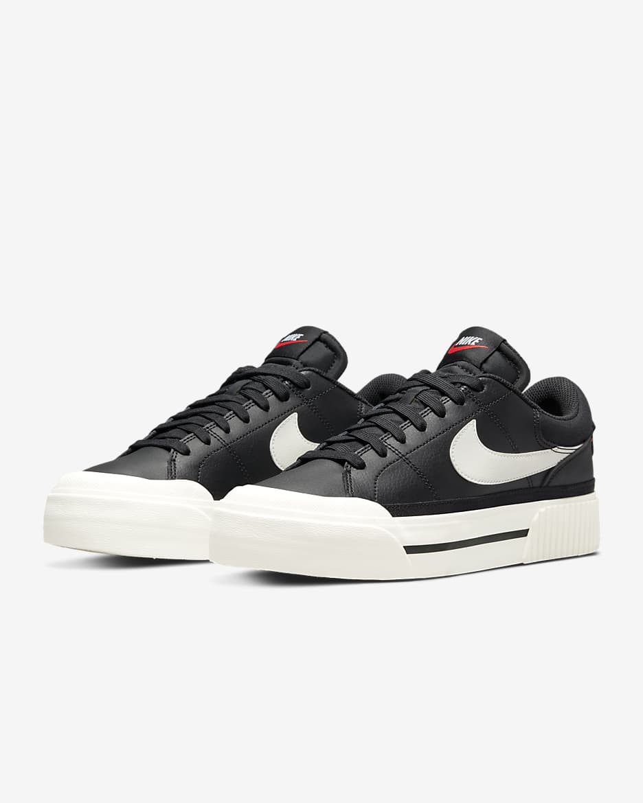 Nike Court Legacy Lift Women's Shoes - Black/White/Team Orange/Sail