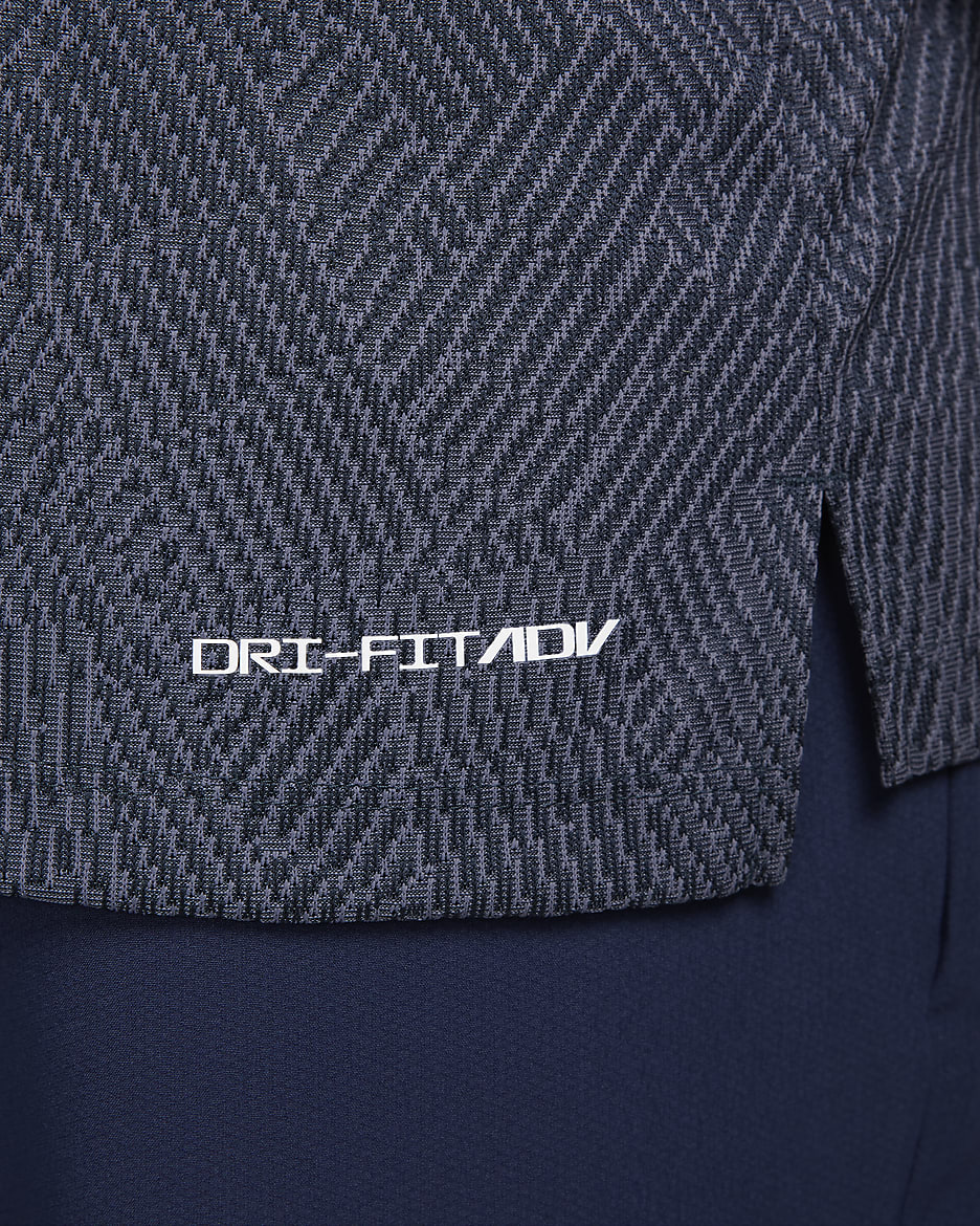 Nike Tour Dri-FIT ADV férfi golfpóló - Light Carbon/Armory Navy/Fehér