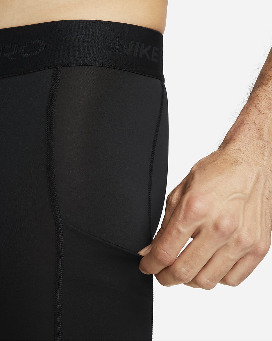 Nike Pro Dri-FIT testhezálló férfi fitnesznadrág - Fekete/Fehér