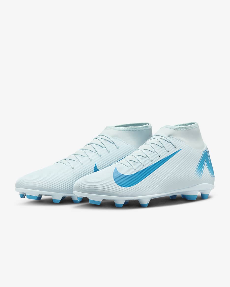 Fotbollssko för varierat underlag Nike Mercurial Superfly 10 Club med högt skaft - Glacier Blue/Blue Orbit