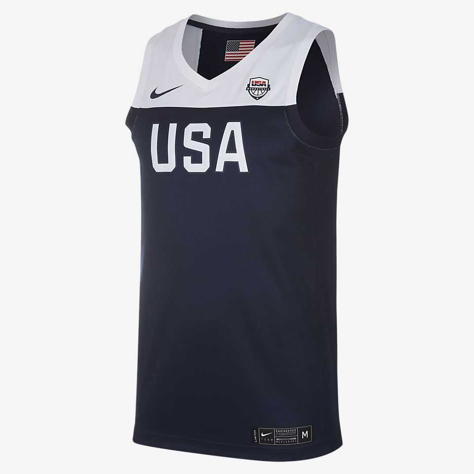 Maillot de basket États-Unis Nike (Road) pour homme - Obsidian/Obsidian