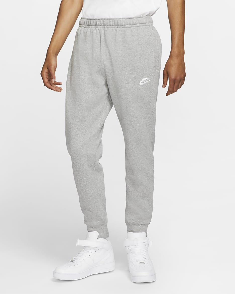 Nike Sportswear Club Fleece Joggers - Dark Grey Heather/Matte Silver/White