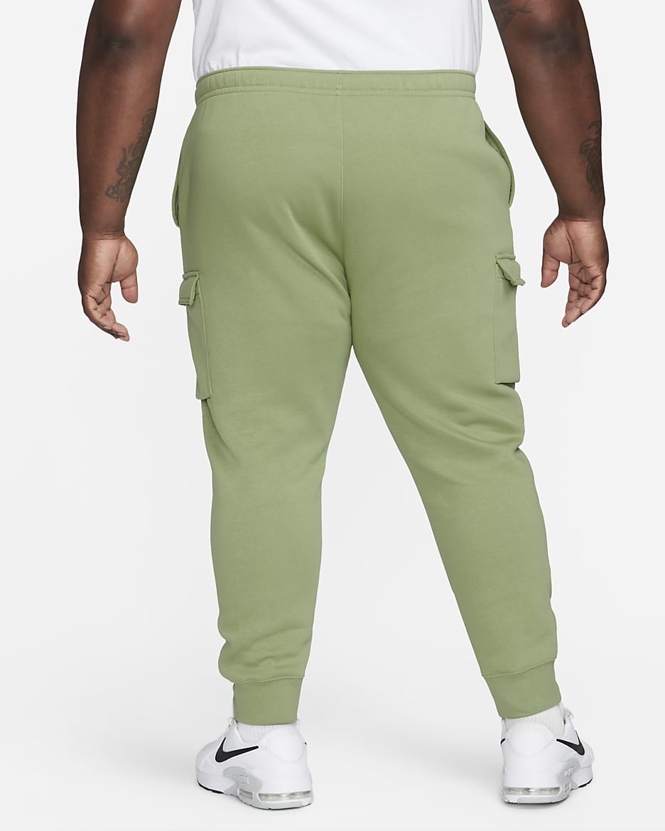 Pants cargo para hombre Nike Sportswear Club Fleece - Verde aceite/Verde aceite/Blanco