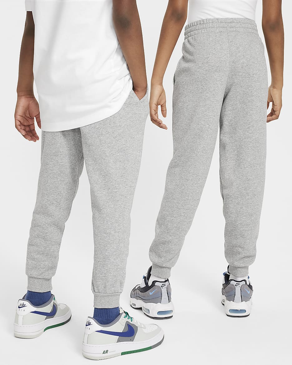 Nike Club Fleece Older Kids' French Terry Joggers - Dark Grey Heather/Base Grey/White