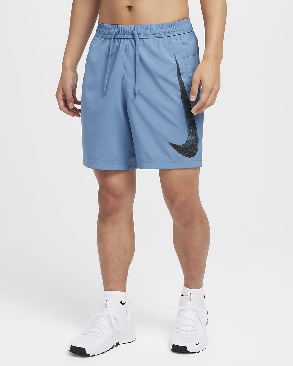 Nike Form Swoosh Men's Dri-FIT 18cm (approx.) Unlined Versatile Shorts - Aegean Storm/Black