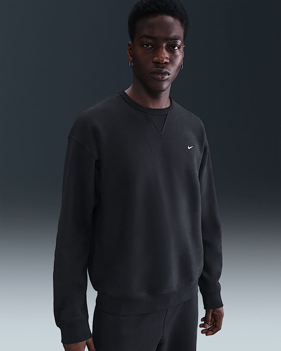 Haut en tissu Fleece Nike Solo Swoosh pour Homme - Noir/Blanc