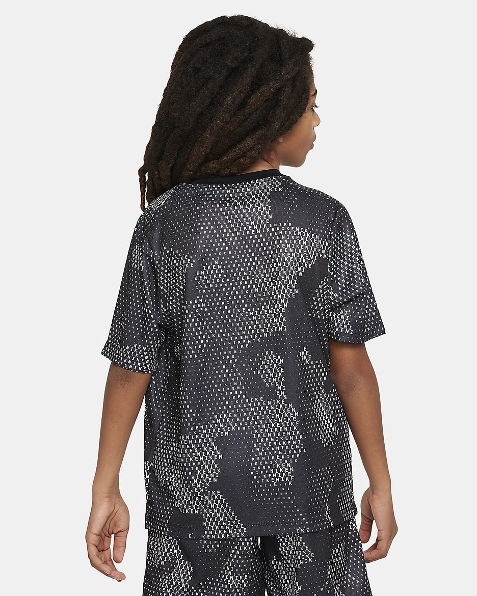 Nike Multi Older Kids' (Boys') Dri-FIT Short-Sleeve Top - Black/White