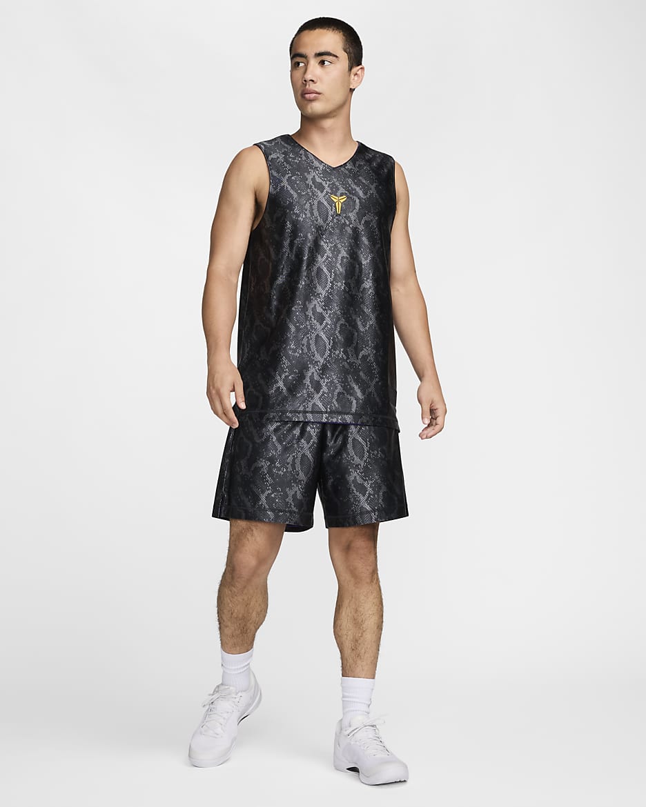 Kobe Men's Dri-FIT Standard Issue Reversible Basketball Jersey - Black/Field Purple/Amarillo