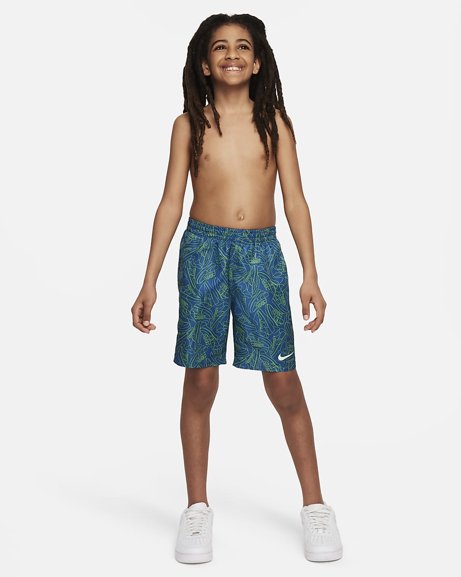 Shorts de vóleibol de 18 cm para niño talla grande Natación Nike Sneakers - Azul cancha