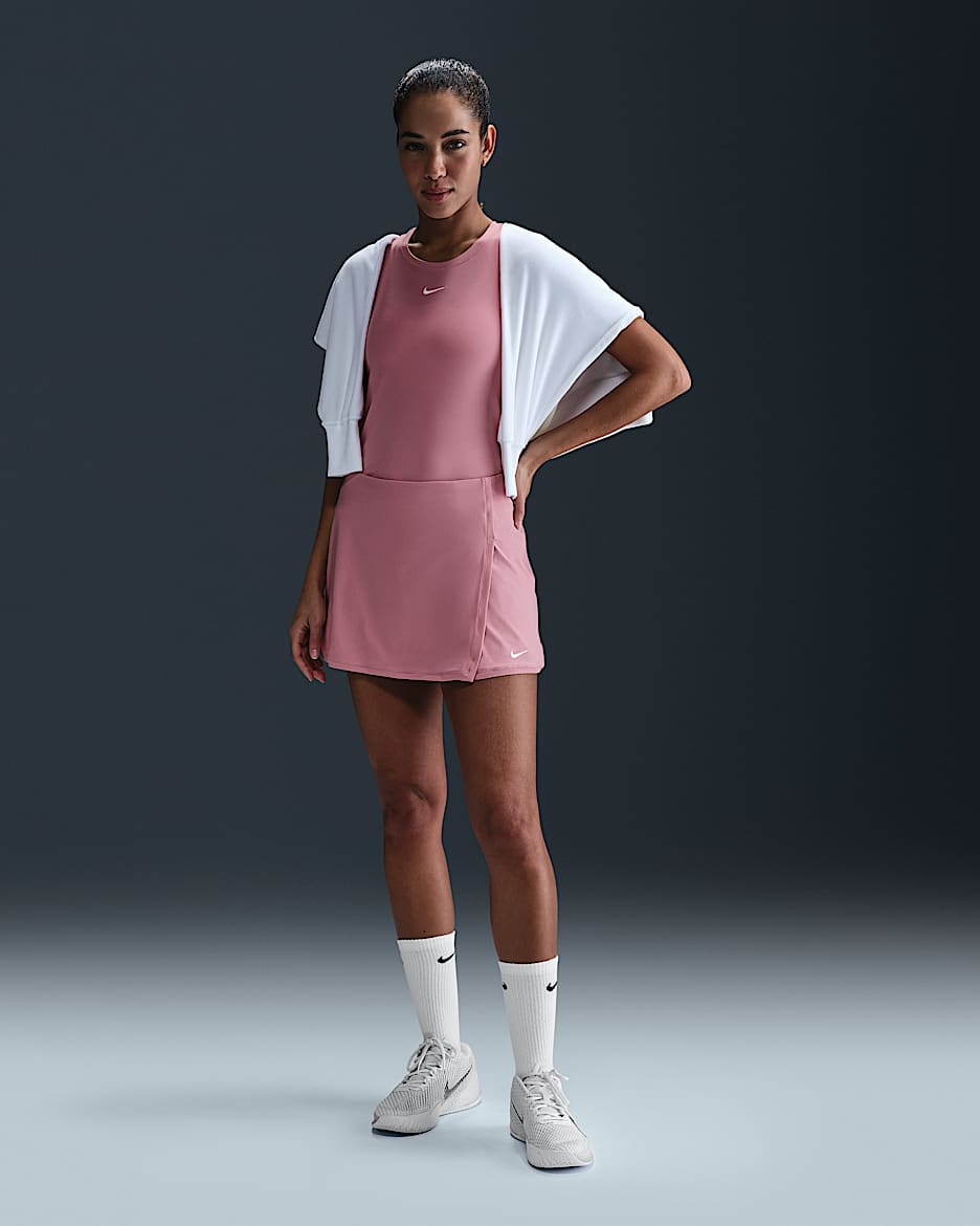 Nike Victory Women's Dri-FIT Straight Tennis Skirt - Elemental Pink/White