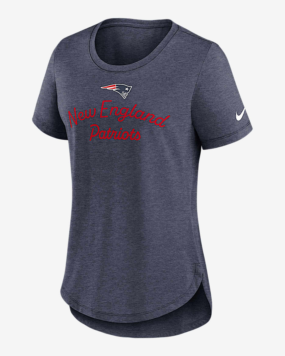 New England Patriots Script Women's Nike NFL T-Shirt - Navy
