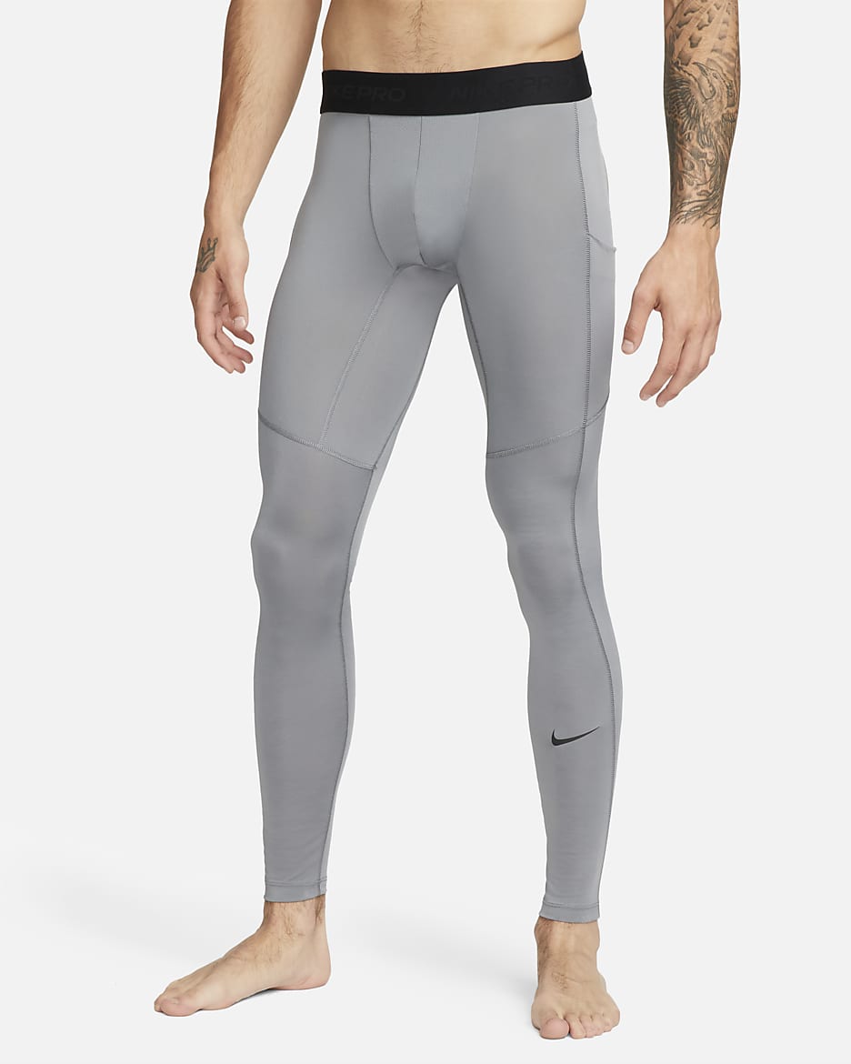 Nike Pro Dri-FIT Fitness-Tights für Herren - Smoke Grey/Schwarz