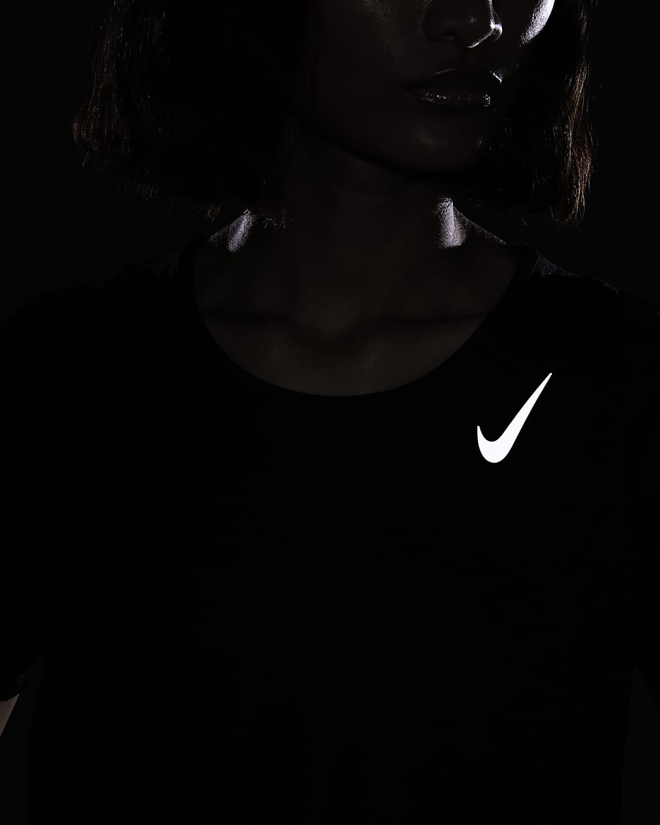 Nike Dri-FIT Race Kurzarm-Laufoberteil für Damen - Schwarz