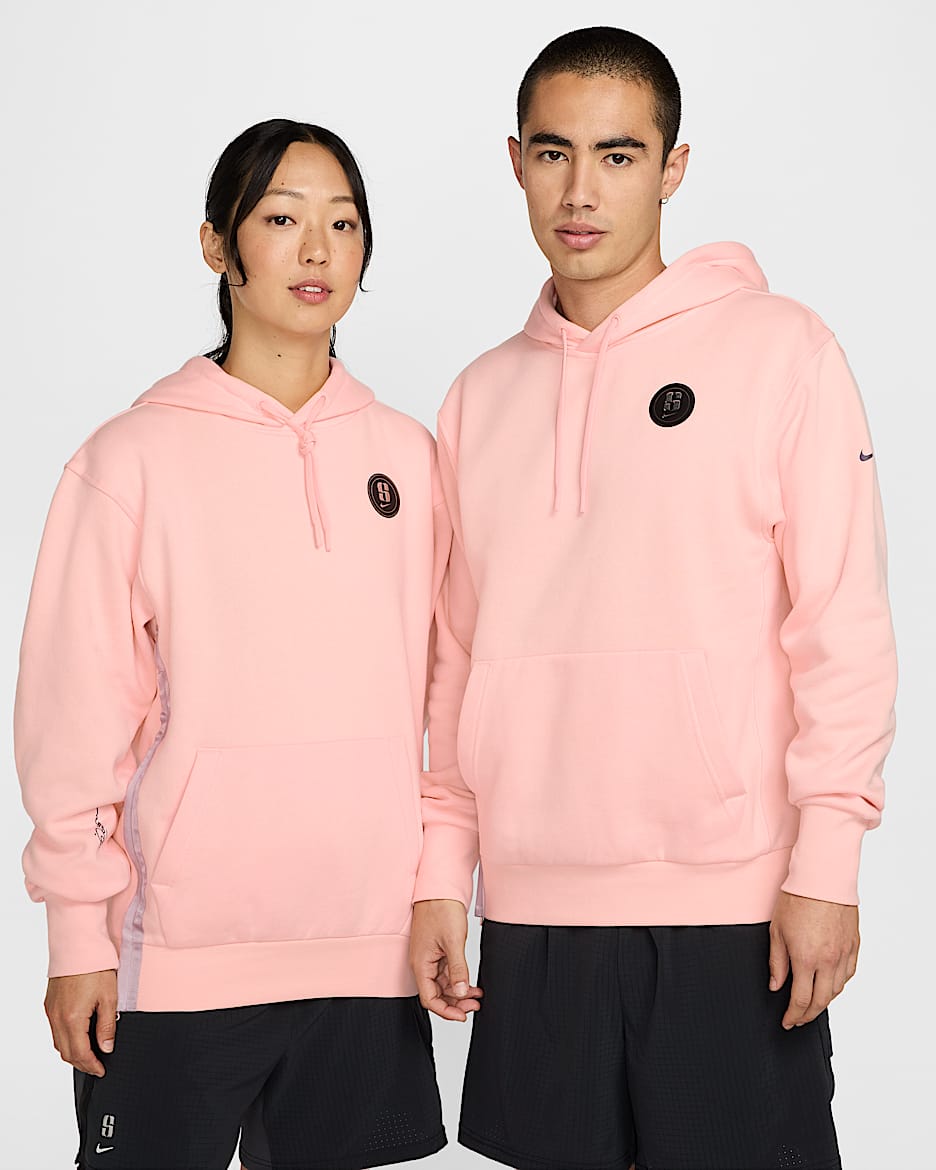 Sabrina Fleece Basketball Hoodie - Washed Coral/Light Violet Ore/Dark Raisin