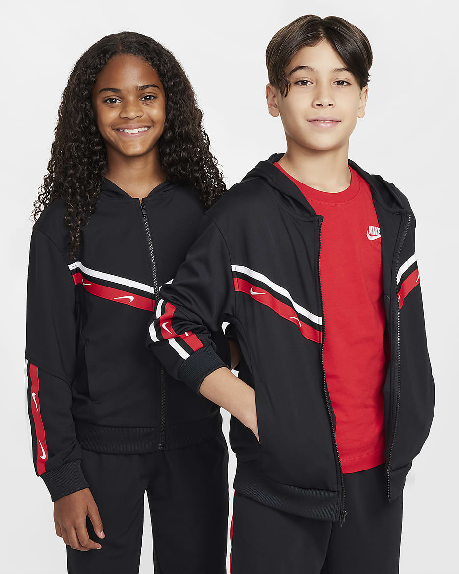 Nike Sportswear Club Big Kids' Full-Zip Knit Hoodie - Black