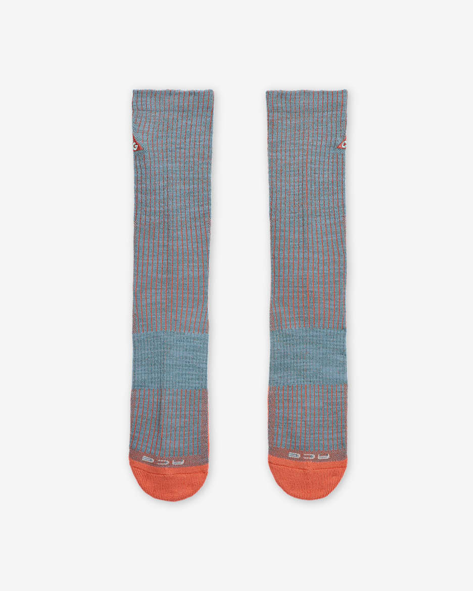 Nike ACG Everyday Cushioned Crew Socks (1 Pair) - Denim Turquoise/Light Wild Mango/Cerulean/Glacier Blue