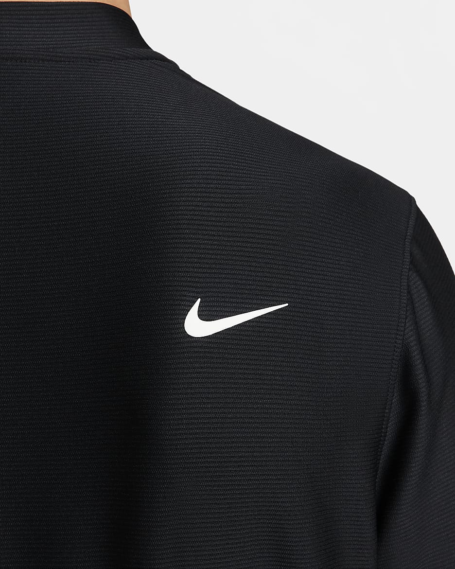 Nike Tour Dri-FIT galléros férfi golfpóló - Fekete/Fehér