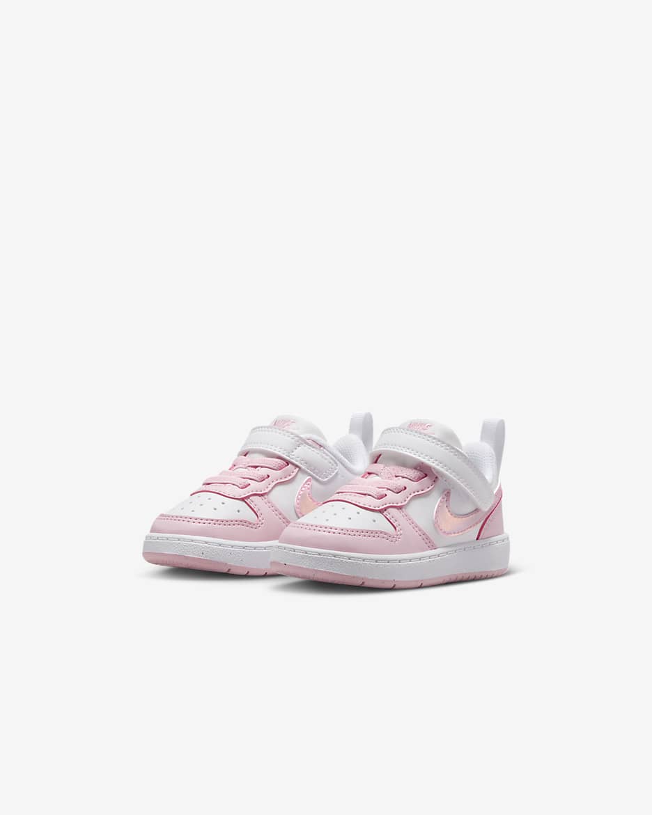 Chaussure Nike Court Borough Low Recraft pour bébé et tout-petit - Blanc/Pink Foam