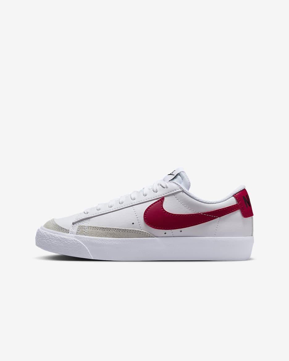 Nike Blazer Low '77 Older Kids' Shoes - White/Black/Gym Red