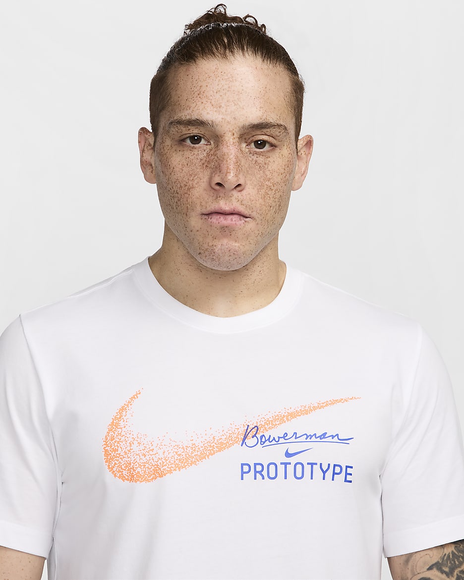 T-shirt de running Dri-FIT Nike pour homme - Blanc