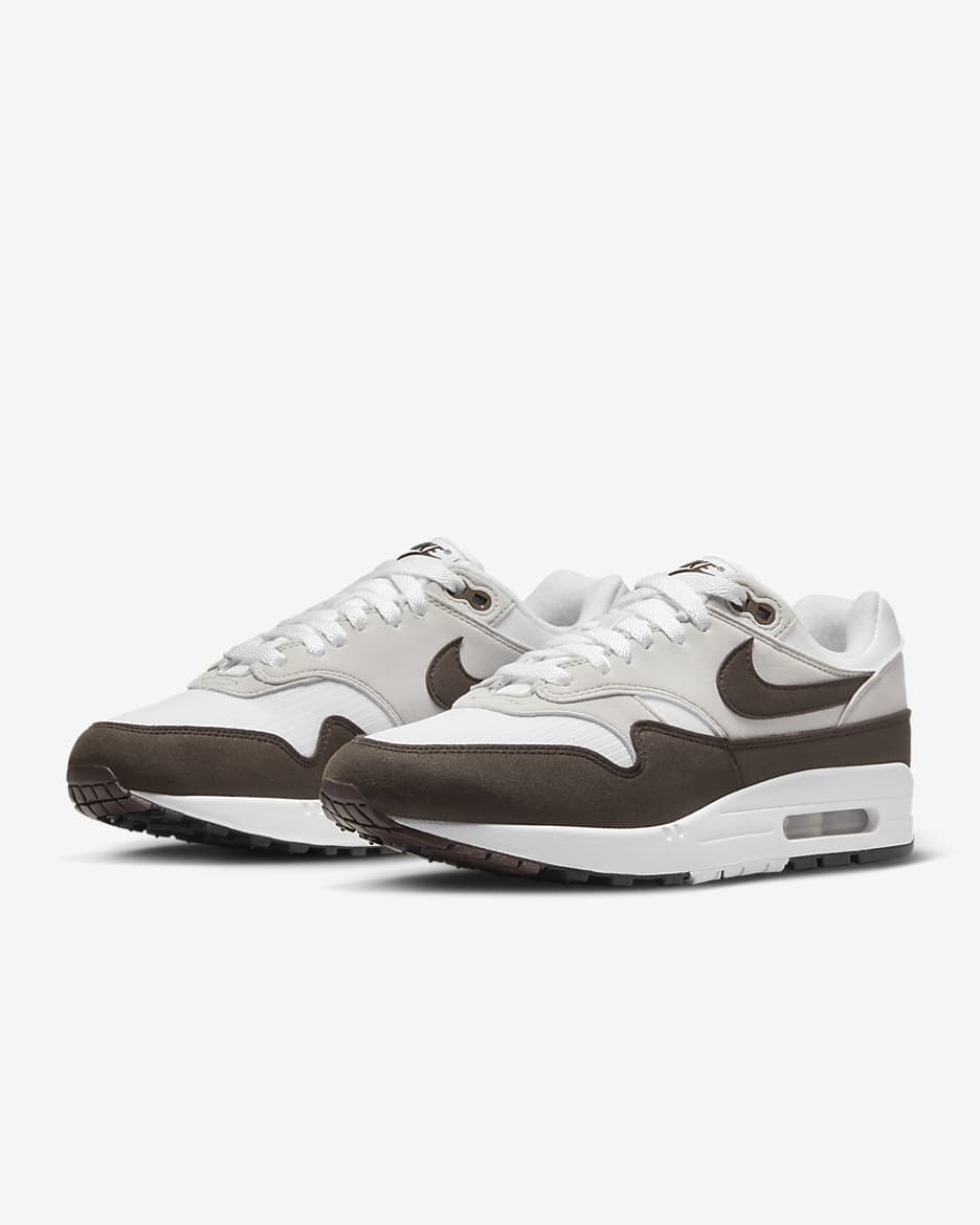 Buty damskie Nike Air Max 1 - Neutral Grey/Biel/Czerń/Baroque Brown