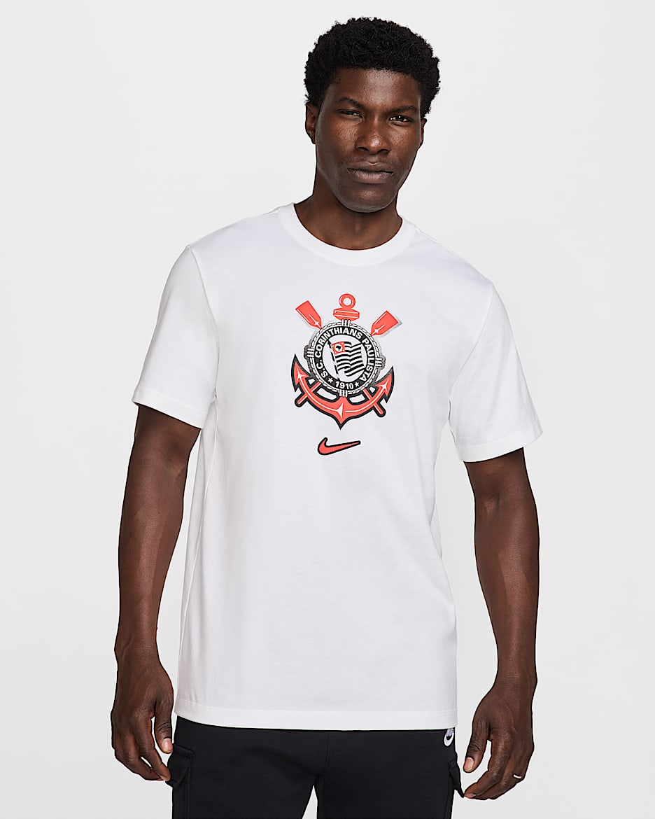 S.C. Playera de fútbol Nike del S.C. Corinthians para hombre - Blanco