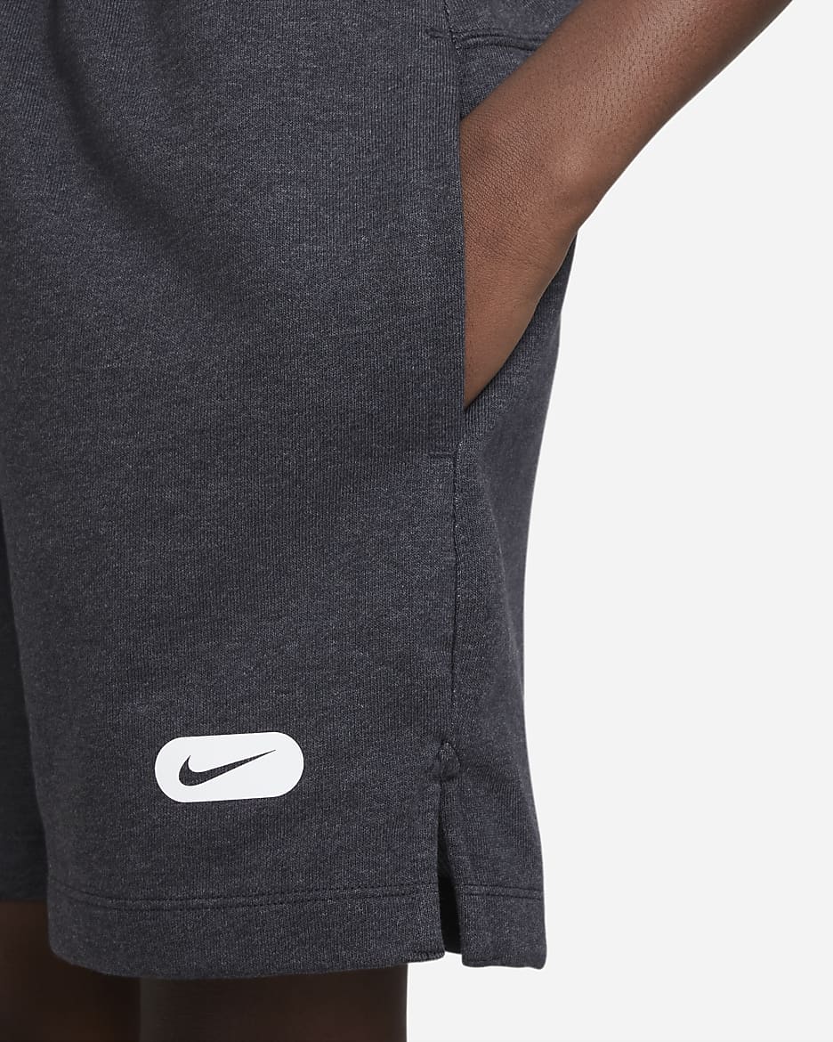 Nike Dri-FIT Athletics Fleece-Trainingsshorts für ältere Kinder (Jungen) - Schwarz/Heather/Weiß