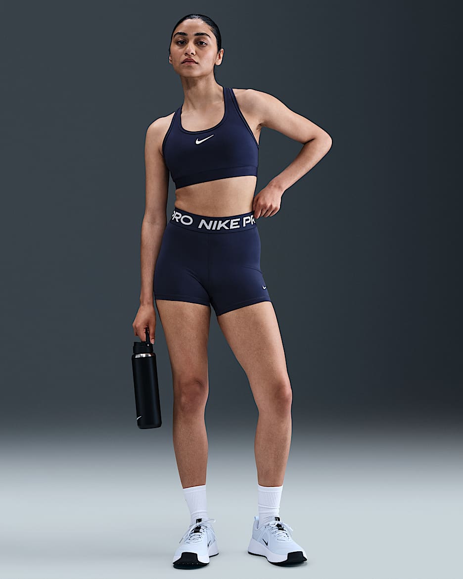 Nike Pro Women's 8cm (approx.) Shorts - Midnight Navy/White