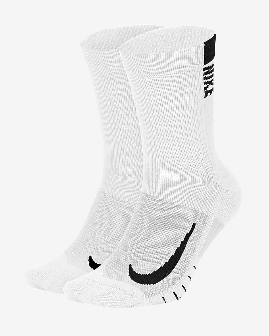 Vyšší ponožky Nike Multiplier (2 páry) - Bílá/Černá