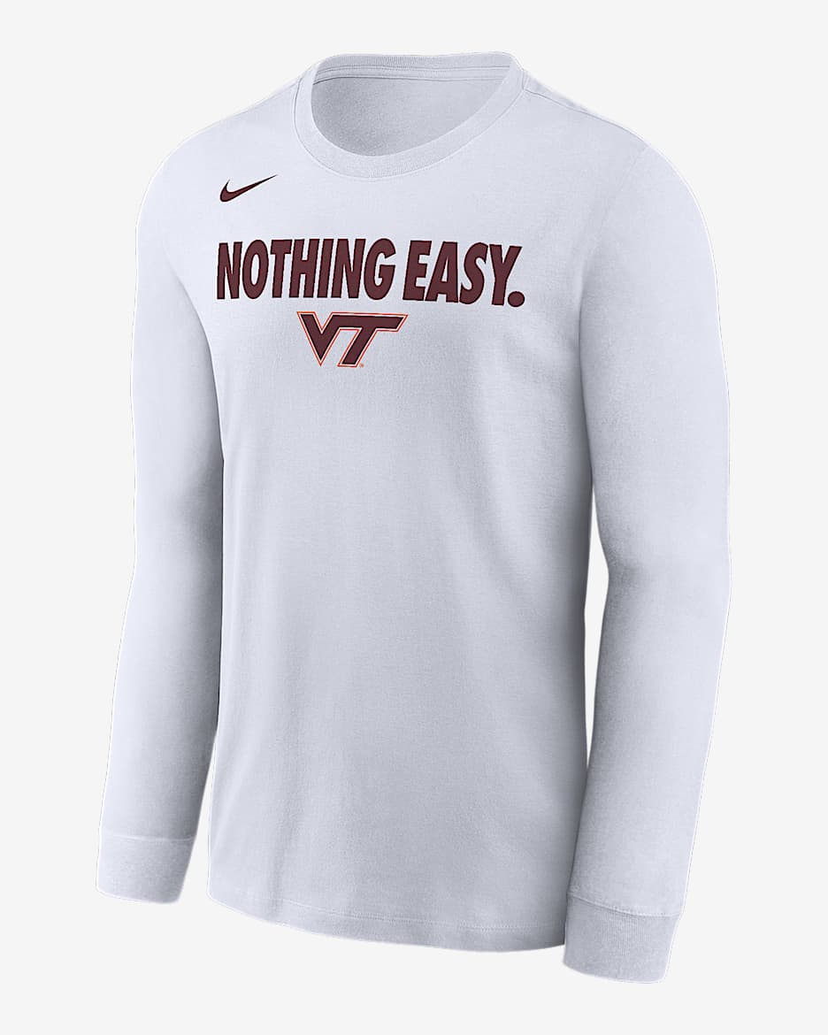 Virginia Tech Men's Nike College Long-Sleeve T-Shirt - White