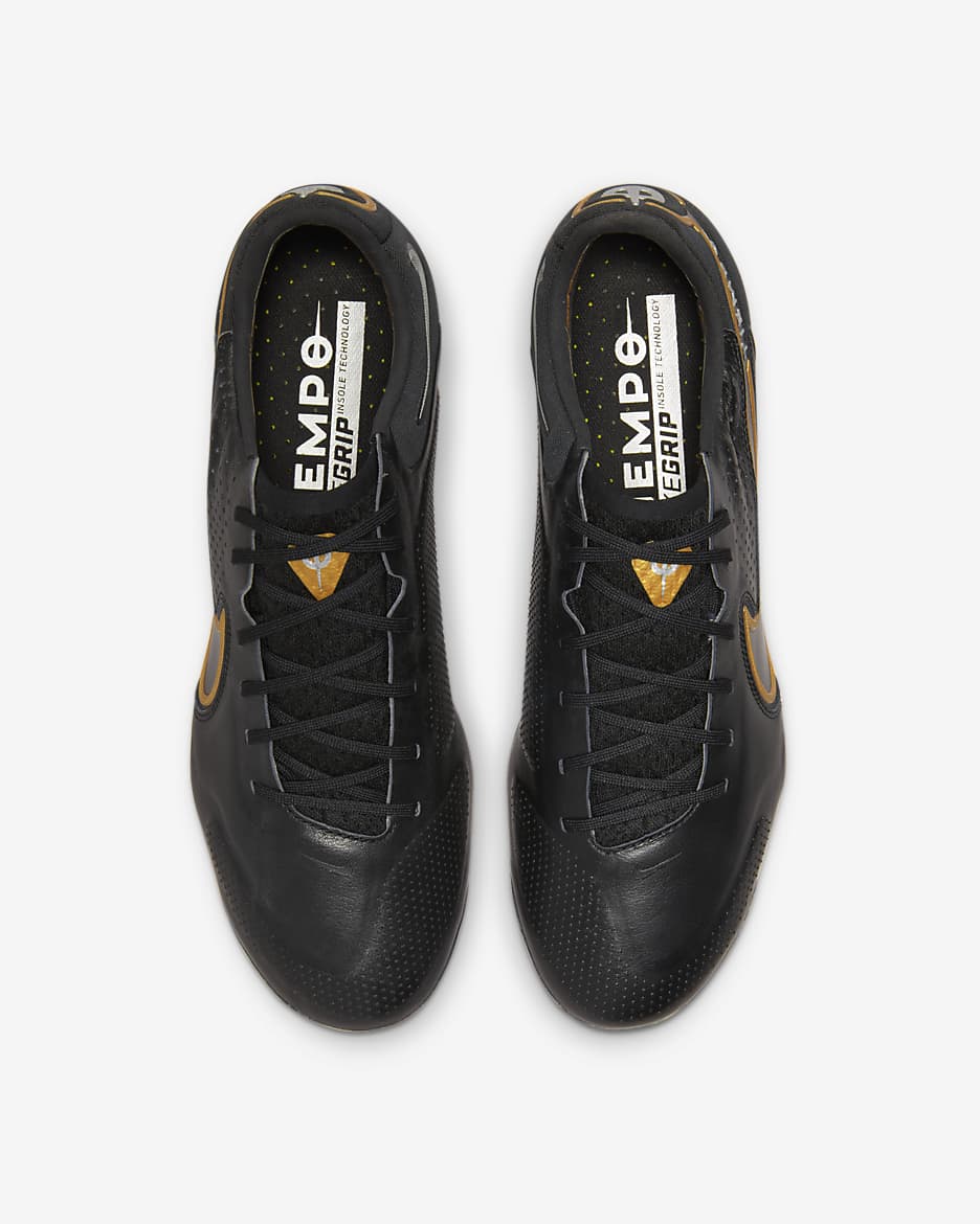 Nike Tiempo Legend 9 Elite FG Firm-Ground Football Boots - Black/Anthracite/Metallic Gold/Metallic Dark Grey