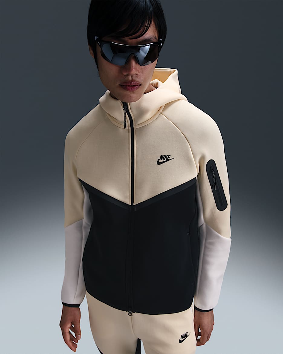 Nike Tech Men's Full-Zip Windrunner Hoodie - Muslin/Black/Sail/Black